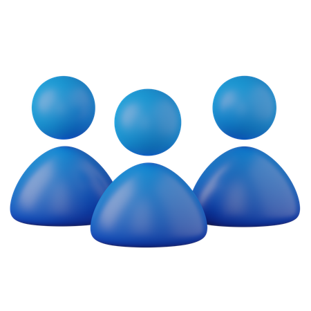 A 3D graphic of three stylized blue human figures. The middle figure is slightly larger than the two on either side.